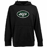 Men's New York Jets Antigua Signature Pullover Hoodie - Black,baseball caps,new era cap wholesale,wholesale hats